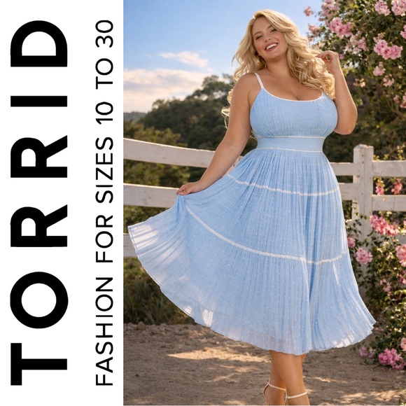 torrid Dresses & Skirts - Torrid x Marilyn Monroe Iconic Blue & White Polkadot Pin Up Sundress, 1x, NWT!